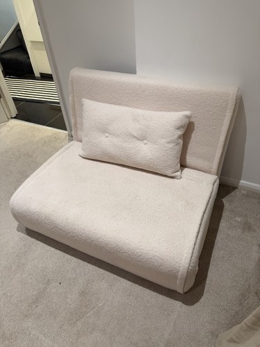 Cream boucle single sofa bed - cream,
