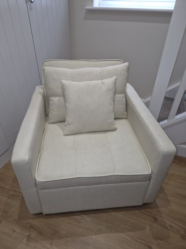 Cream foldout single armchair - cream,
