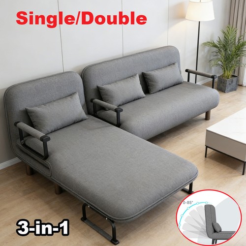 Double single fabric sofa - double/single, bed
