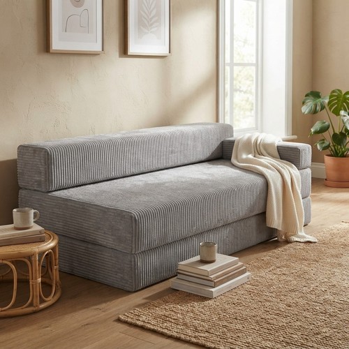 Stylish light grey bed sofa - light,
