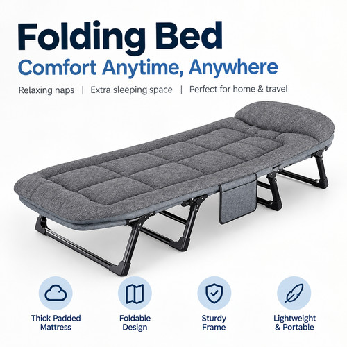 Single foldable folding bed - bed, &